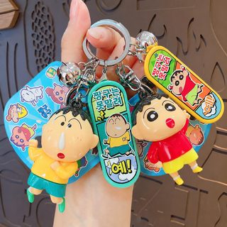 정품 짱구 스케이트보드 키링 피규어 가방 열쇠고리 귀여운 캐릭터 선물