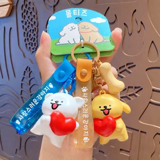 정품 캐릭터 라인 강아지 열쇠고리 피규어 걸이 귀여운 커플 가방 열쇠고리 걸이 선물 도매