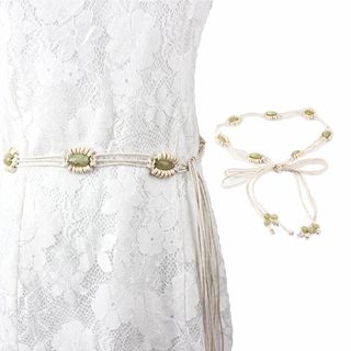 대외무역 신상 민족풍 허리사슬 목주 심플 짜임 허리띠 패션 백합 원피스