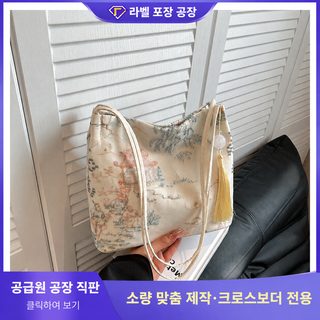 여성 미니 버킷백 신중식 자수 레이스 크로스백 토트백 데일리 가방