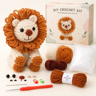 크로스보더 동물 수제 열쇠고리 걸이 DIY 실타래 짜임 인형 갈고리 바늘 재료 꾸러미