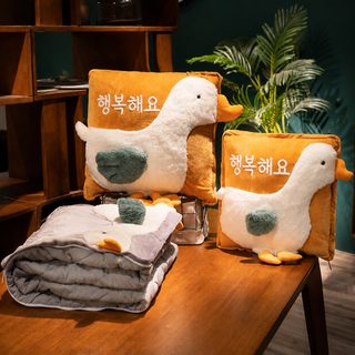 쿠션 이불 겸용 이합일 접이식 쿠션 담요 자동차 사무실 낮잠 베개 차량용