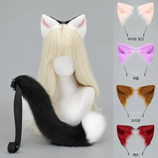 할로윈 짐승 귀 짐승 꼬리 세트 만전 캣맘 짐승 귀마개 cos 아이템 손으로 고양이 귀 머리띠 고양이 꼬리 세트
