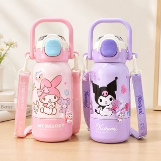 캐릭터 스테인리스 보온보냉 빨대 물병 430ml 휴대용 어린이 학생용