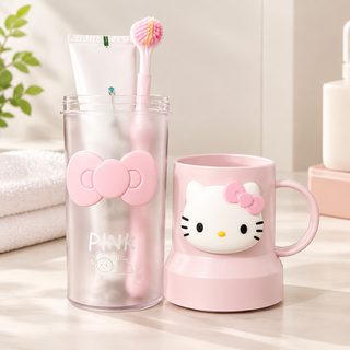여행용 휴대용 손잡이 양치컵 칫솔 치약 보관 케이스