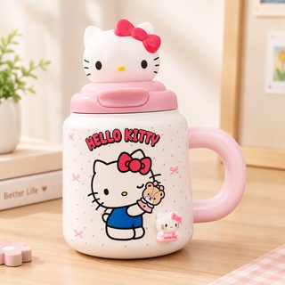 손잡이 보온 머그컵 600ml 스테인리스 사무실 학생 물컵