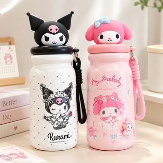 캐릭터 빨대 보온보냉 텀블러 440ml 스트랩 차거름망 물병