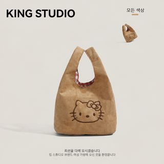 귀여운 고양이 자수 핸드백 여자 신상 손목 가방 도시락 가방 수납 출근 외