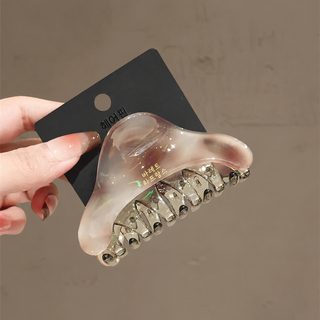 한국계 그레이 클립 여고급감 신상 머리숱 적어 반묶음 포니테일 뒤통수 반묶음 상어 클립