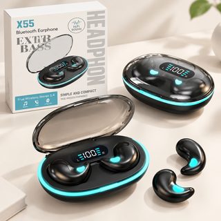 크로스보더 이어폰 2025 신형 X55 블루투스 이어폰 디지털 고음질 무선 이어