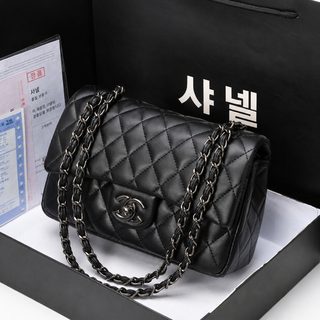 CF 인기 샤오샹풍 천연 소가죽 퀼팅 체인 여성 숄더백 크로스백 겨드랑이백