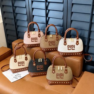 트렌디한 가방녀 2025 신상 min 트렌디한 비치 숄더백 트렌디한 짜임 크로스