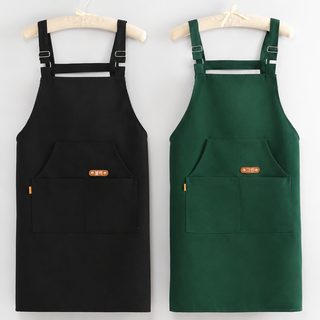 멜빵 앞치마 남녀 주방 가정용 앞허리 기름 방지 오염 방지 음식 커피 밀크티 가게 작업복 인쇄
