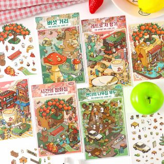 悦真文创时光回忆录3d立体贴纸 跨境创意贴纸儿童贴纸diy造景贴纸