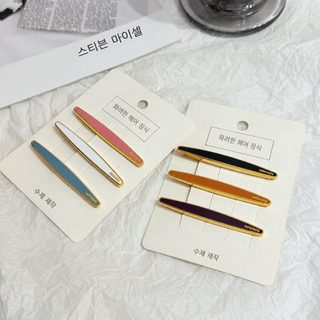 가을 겨울 신상 뮤 가는 일자 앞머리 머리핀 한국판 한국식 백합 기질 테두