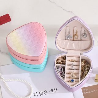 하트형 귀걸이 수납함 휴대용 미니 주얼리 보관함 액세서리 정리 케이스 선