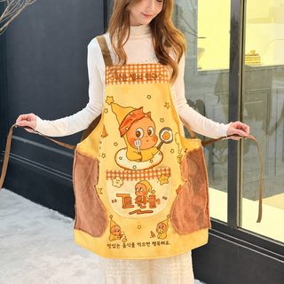可爱星星人围裙带擦手防水防油厨房家用做饭新款餐饮罩衣工作服女