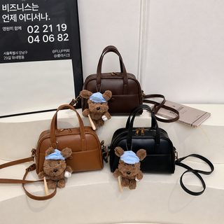 2025bags 여성 대용량 볼링백 겨울 출퇴근 숄더 크로스 핸드백 블랙