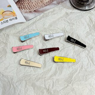2025 묘가 신상 알파벳 에나멜 스프링 헤어핀 앞머리 옆머리 집게핀 여성 헤