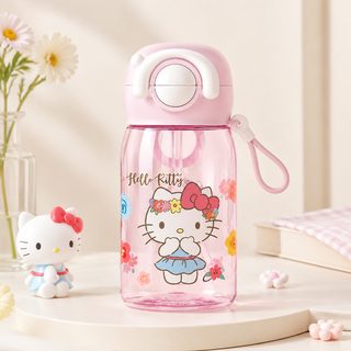 트라이탄 미니 빨대 물병 320ml 휴대용 스트랩 물통