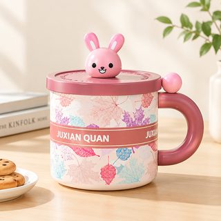 캐릭터 뚜껑 손잡이 보온 머그컵 500ml 사무실 커피컵