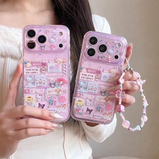 카툰 투명 보라색 산리오 iPhone 17·16·15·14·13 프로 맥스 호환 충격방지 TPU