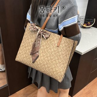 신형 올드 플라워 토트 가방 여성 대용량 패션 백합 통근 가방 복고 소중 심