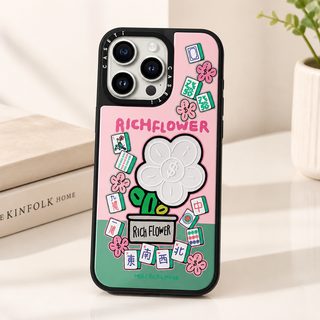 아이폰용 행운 꽃 돼지 캐릭터 아크릴 하드 케이스