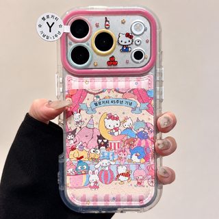 산리오 핑크 서커스 캐릭터 실리콘 아이폰 케이스 iPhone 13~17 Pro Max 귀여운