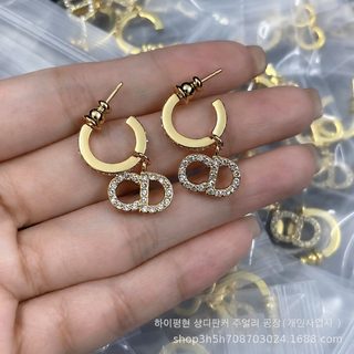 크로스보더 인기 자모 다이아몬드 CD 귀걸이 여자 소홍서 폭발적인 D집 귀걸