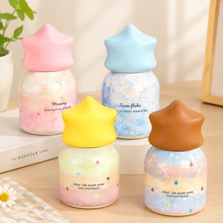 별모양 뚜껑 미니 빨대 텀블러 300ml 휴대용 보온보냉컵