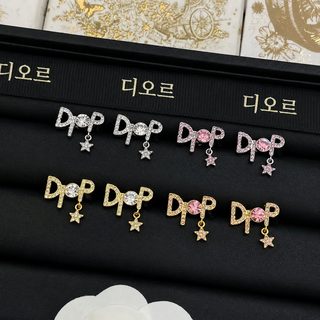 여성용 CD 이니셜 별 큐빅 빈티지 귀걸이 D집 유럽풍 패션 귀장식 925 실버침