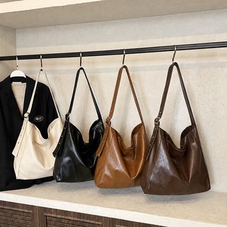 2026 신상 빈티지 대용량 숄더 토트백 여성 심플 백합 통근 크로스백 패션 가
