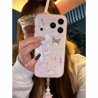 산리오 Kitty 고양이 골드 입체 매트 실리콘 아이폰 케이스 iPhone 13~17 Pro Max