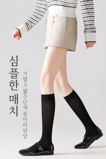 Mihimihi 여성 대나무 섬유 중목 양말 항균 무지 일본풍 JK 스타일 사계절 양말