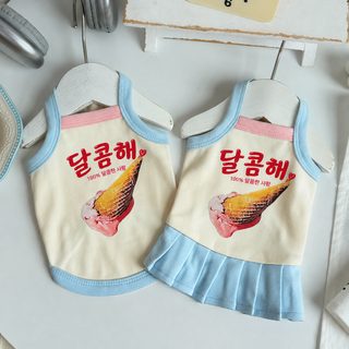 新款卡通宠物背心泰迪博美小狗衣服春夏装小型犬贵宾猫咪宠物衣服