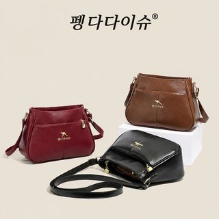 가방녀 2026 신상 패션 백합 고급감 크로스백 여성한국판 빈티지 가죽 숄더
