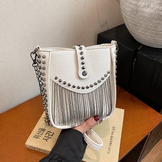 womenbags 아마존 크로스보더 빈티지 리벳 수술 체인 가방 여성 소수 디자인