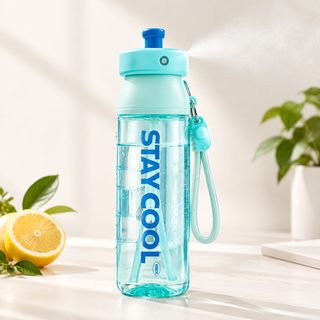 500ml 휴대용 스포츠 물병 빨대 물컵 분무 기능 운동 야외용