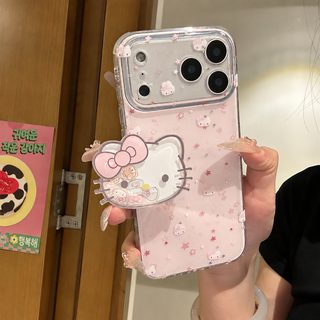 삼려구 키티 고양이 아이폰 케이스 PC IMD 보호 케이스 스탠드형 iPhone 13~17 프
