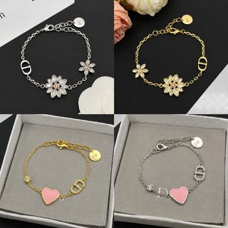 CD 서리꽃 큐빅 이니셜 진주 팔찌 목걸이 여성용 고급 패션 주얼리
