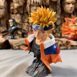 우즈마키 나루토 반신 흉상 피규어 10cm PVC 불의 나라 코노하 닌자 장식 모형