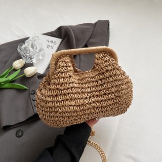 신상 수공 뜨개질 비스듬히 가방 여자 해변 휴가 일상 캐주얼 백합 조개 가