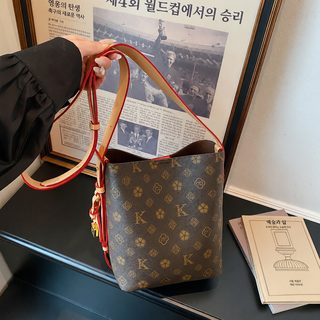2026 신상 여성용 프린트 버킷백 세트 출퇴근 겨드랑이 숄더 크로스백