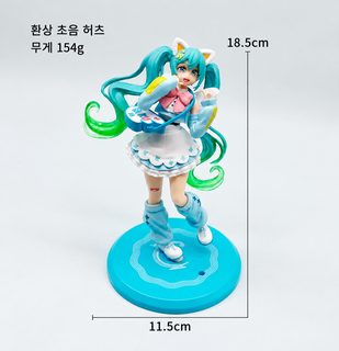 하츠네 미쿠 피규어 고양이귀 메이드 애니 미소녀 굿즈 PVC PC 케이스 장식