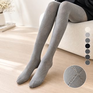 미우 여성 다이아 펀칭 타이츠 봄가을 고탄력 슬림핏 팬티스타킹