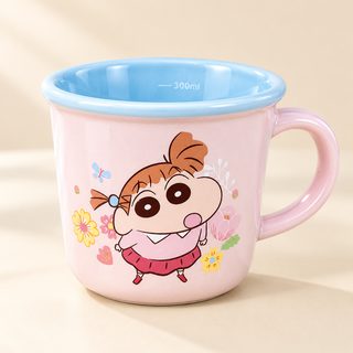 세라믹 머그컵 340ml 눈금 손잡이컵 홈카페용