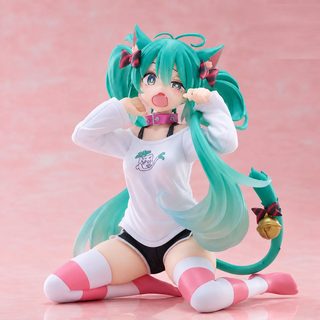 고양이 귀 하츠네 미소녀 피규어 11cm 애니메이션 캐릭터 책상 장식 모형