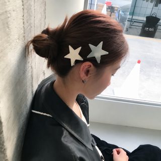여성 별 헤어핀 리본 큐빅 옆머리핀 도파민 컬러 앞머리 포인트 헤어 액세