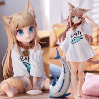 콩가루 고양이 소녀 피규어 앉은·선·무릎 자세 PVC 장식 모형 11~18cm